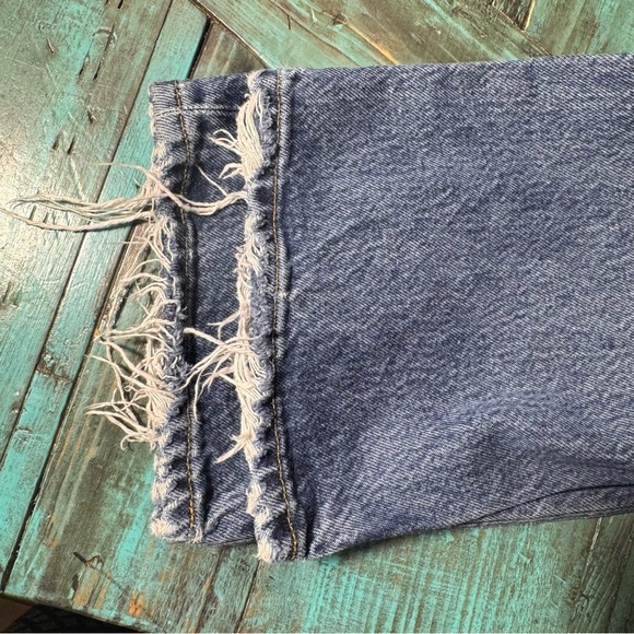 Agolde 90s Pinch Waist Jeans Size 27 100% Cotton Button Fly Distressed Hem - Picture 12 of 14